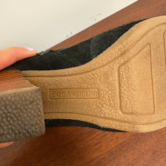 Enzo Angiolini Black Leather & Suede heeled booties - Picture 6 of 6